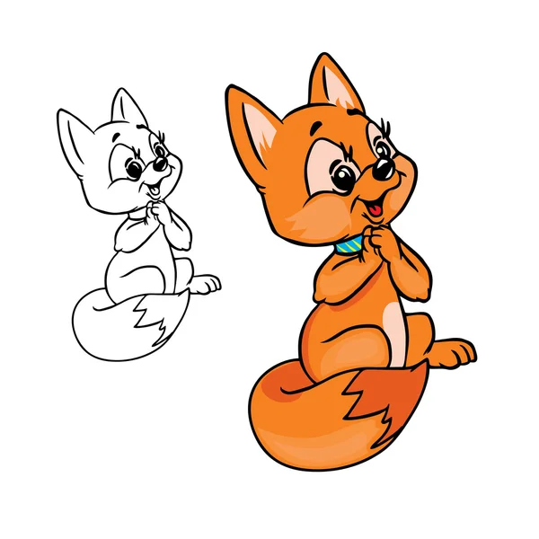 A cute little red fox — Stock vektor